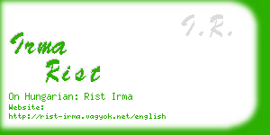 irma rist business card